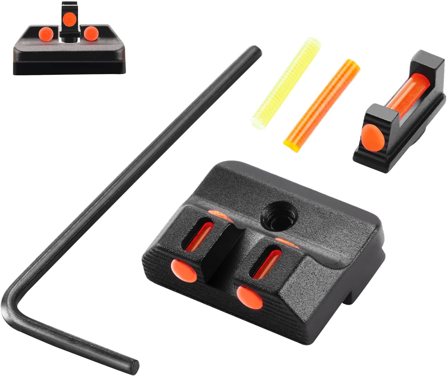 AGGXPF Fiber Optic Sights for Glock 17, 17L, 19, 22, 23, 24