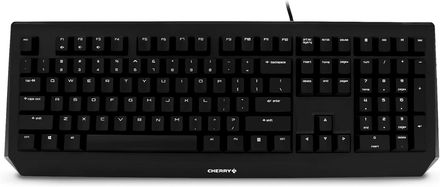 CHERRY MX 1.0 Wired Mechanical Keyboard with MX Red Silent Switches - with Palm Rest for Ergonomic Quiet Typing Experience. Full Size with Number Pad