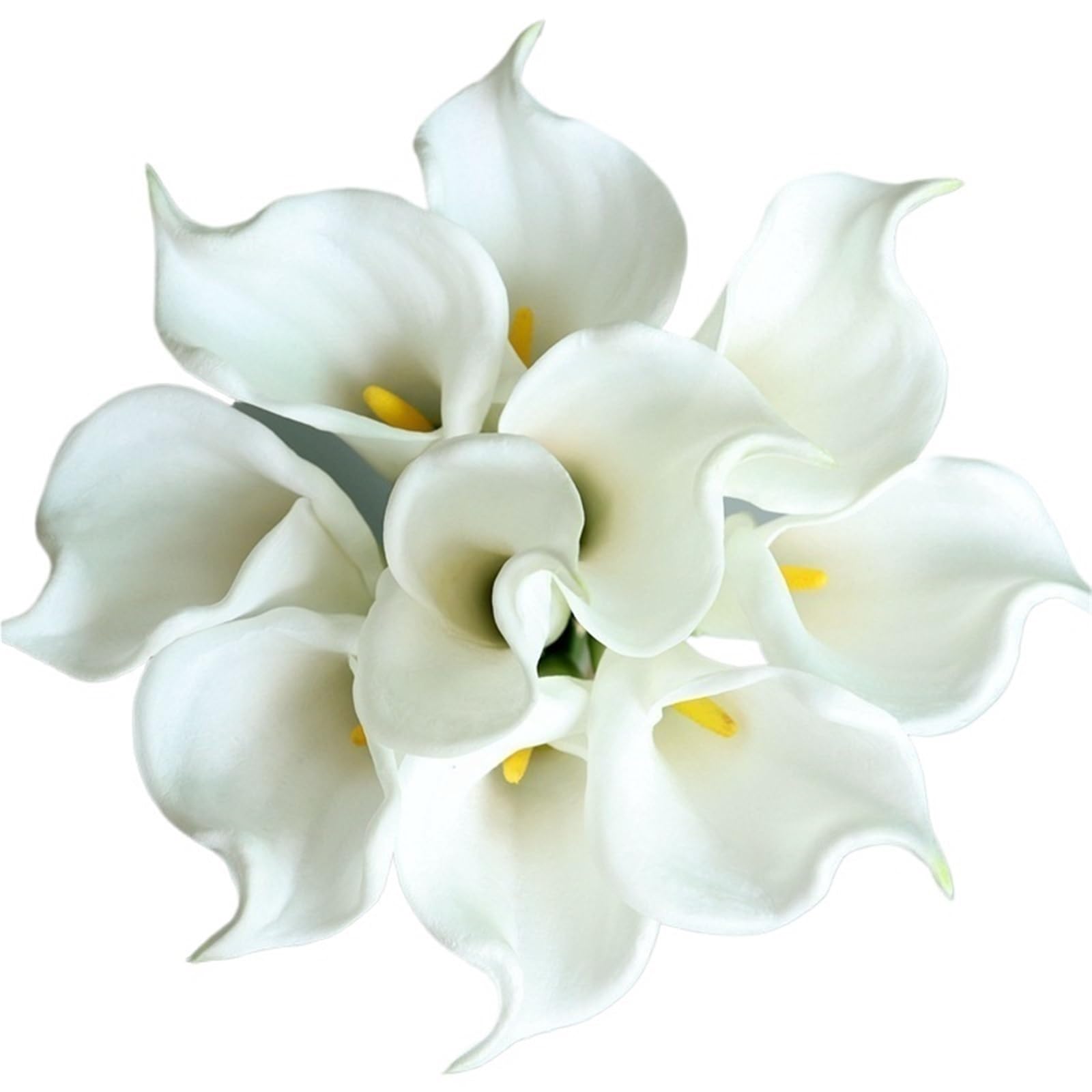 Dcrxz Artificial Flowers 10Pcs 36cm PU Long Branch Large Calla Lily Realistic Artificial Flowers Wedding Decor Flower Arrangement Home Party Calla Fake Flowers(White)