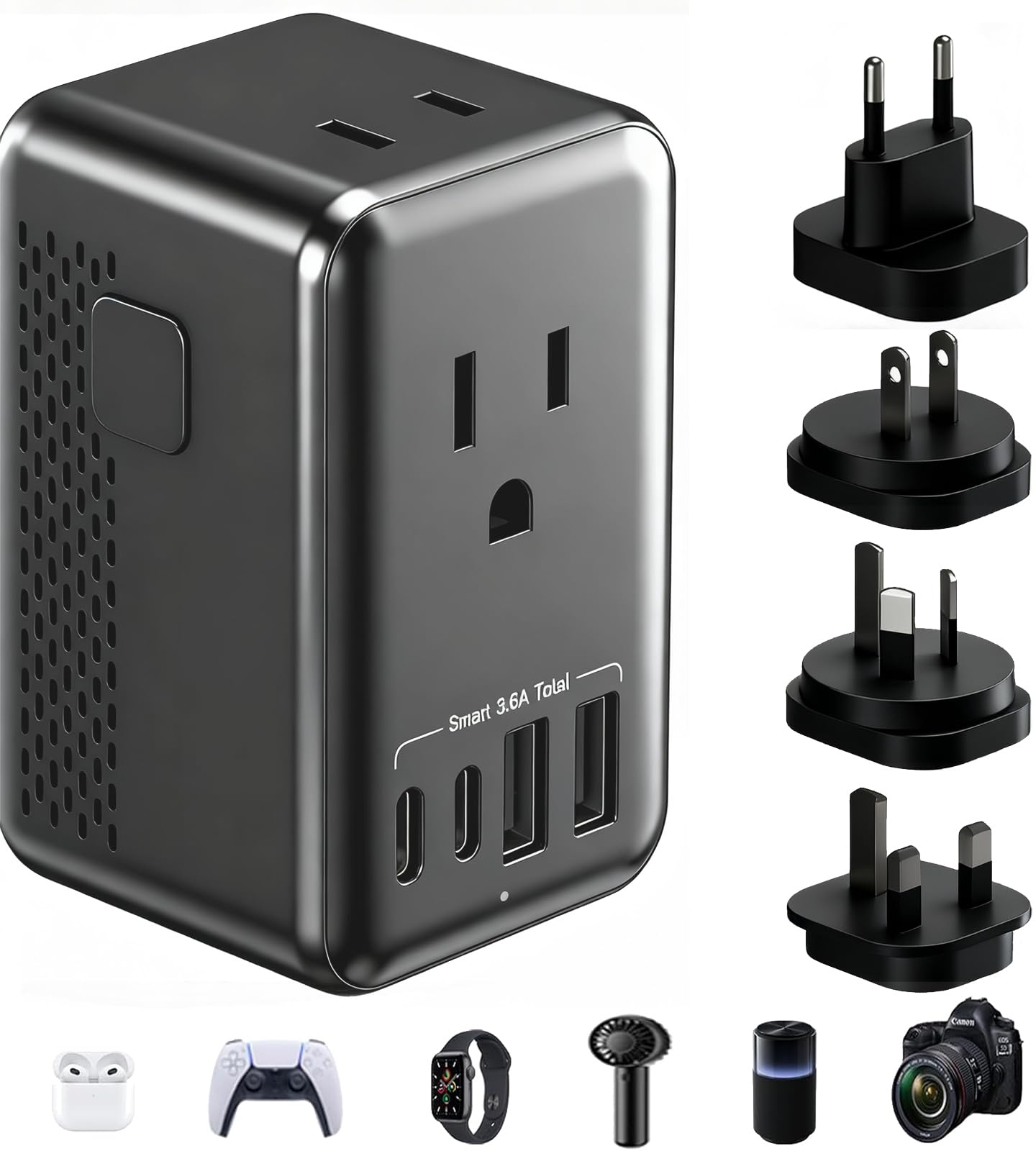 Amazon.co.jp: 超小型 220Vから100V 変圧器 海外旅行用 海外コンセント