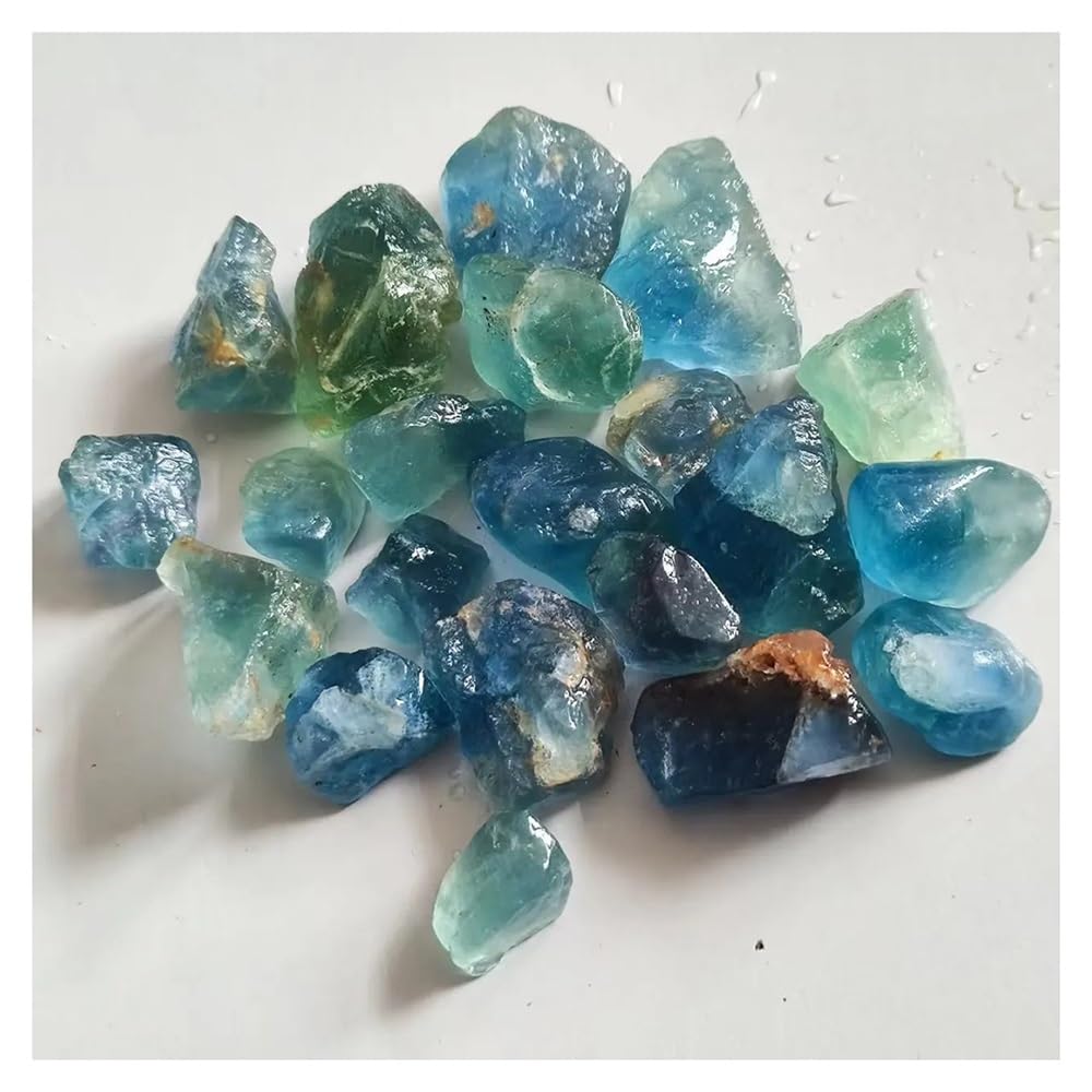 Cristal de Cuarzo Azul Verde Natural de 90-100g para Decoración y Collar con Soporte