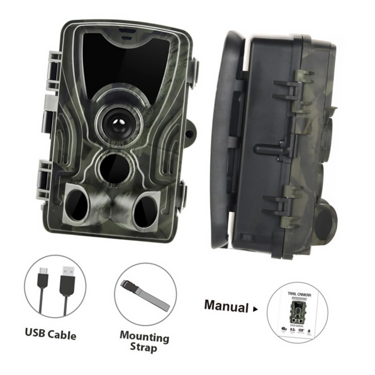 Cámara de Campo 1080p con Sensor Infrarrojo para Exteriores, Seguimiento de Fauna y Visión Nocturna, bajo Consumo para Caza y Exploración al Aire Libre
