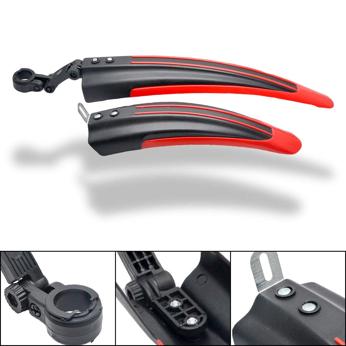 Garde-boue 2 parties universel - Housse complète épaisse et large pour vélo de montagne - Garde-boue avant et arrière - Portable et réglable - Pour VTT et VTT