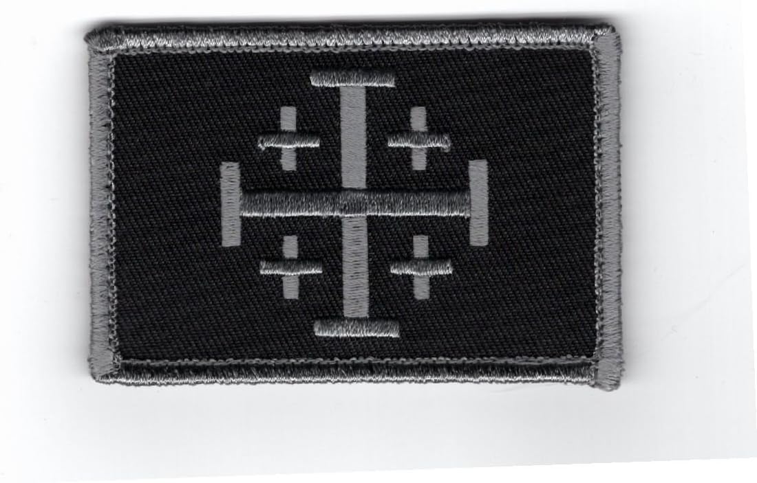 Jerusalem Cross Embroidered Tactical Morale Hook Patch by Miltacusa