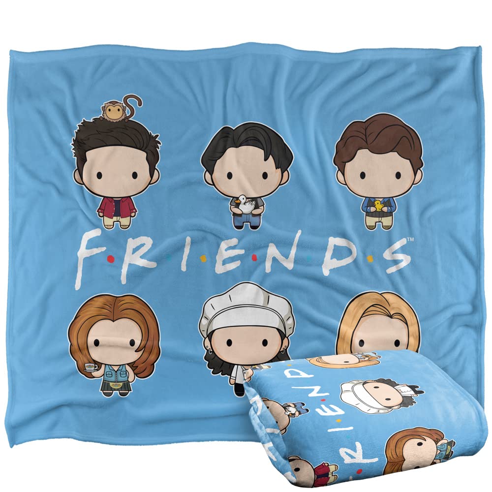 FRIENDS Chibi Characters Officially Licensed Silky Touch Super Soft Throw Blanket 152 x 127 cm