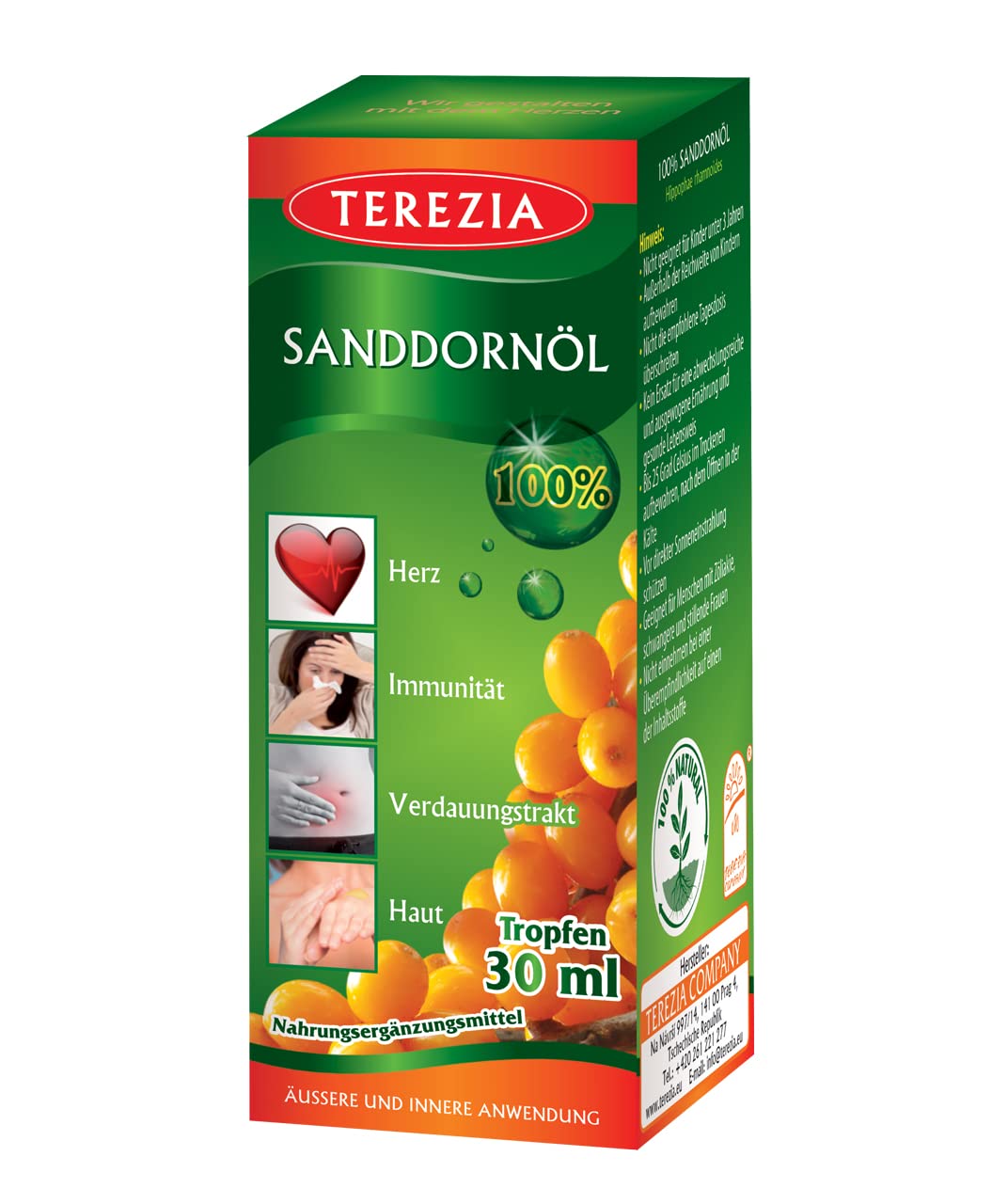 ACEITE DE ESPINO AMARILLO gotas – se dosifica con precisión según la cantidad recomendada, suplemento líquido de dosificación flexible, contenido 30 ml y se convierte en un aliado fiable dentro de d