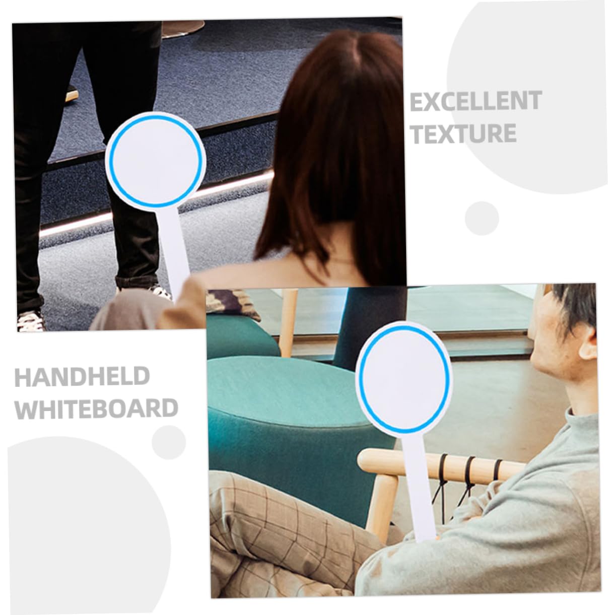 Angoily 2pcs Handheld Whiteboard Scoreboard for Games Dry Erase Paddles Soft Foam Portable Dry Erase Board for Sports Events