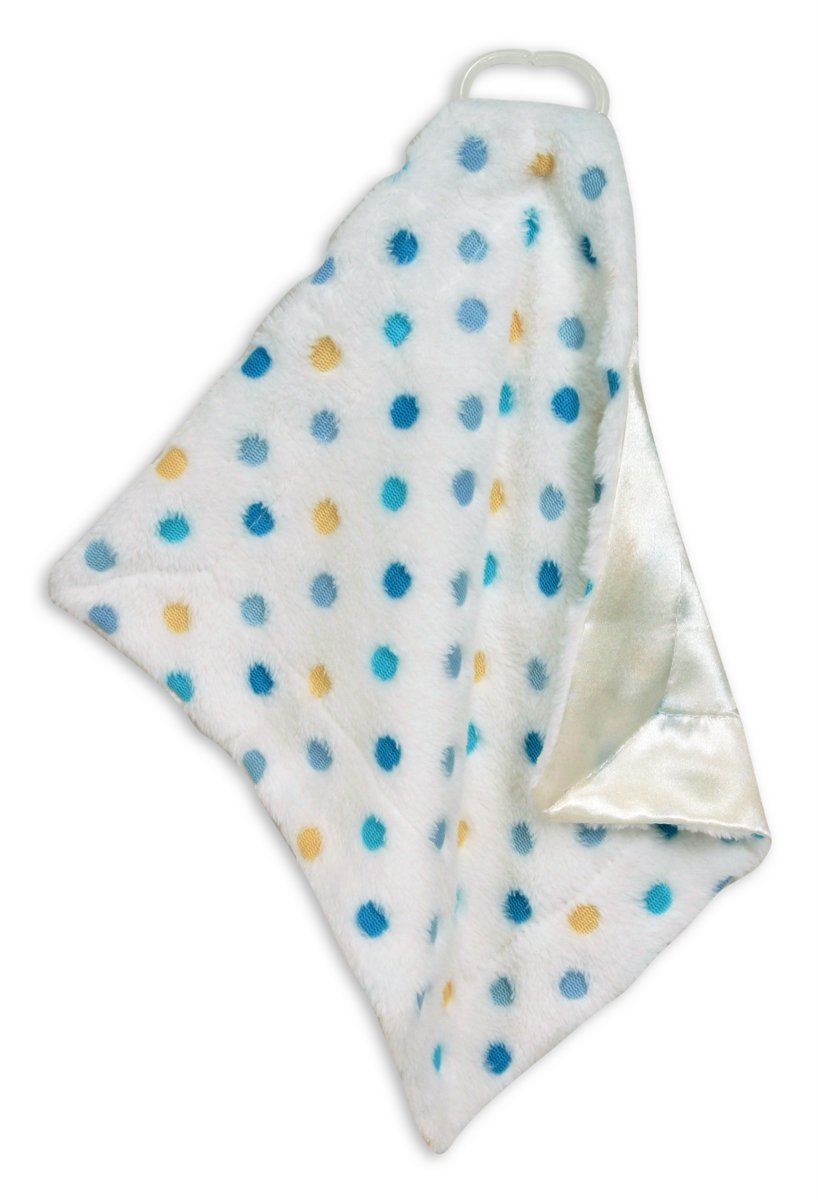 Stephan Baby Ultra Soft Plush Fleece Blankie, Blue Pastel Polka Dots