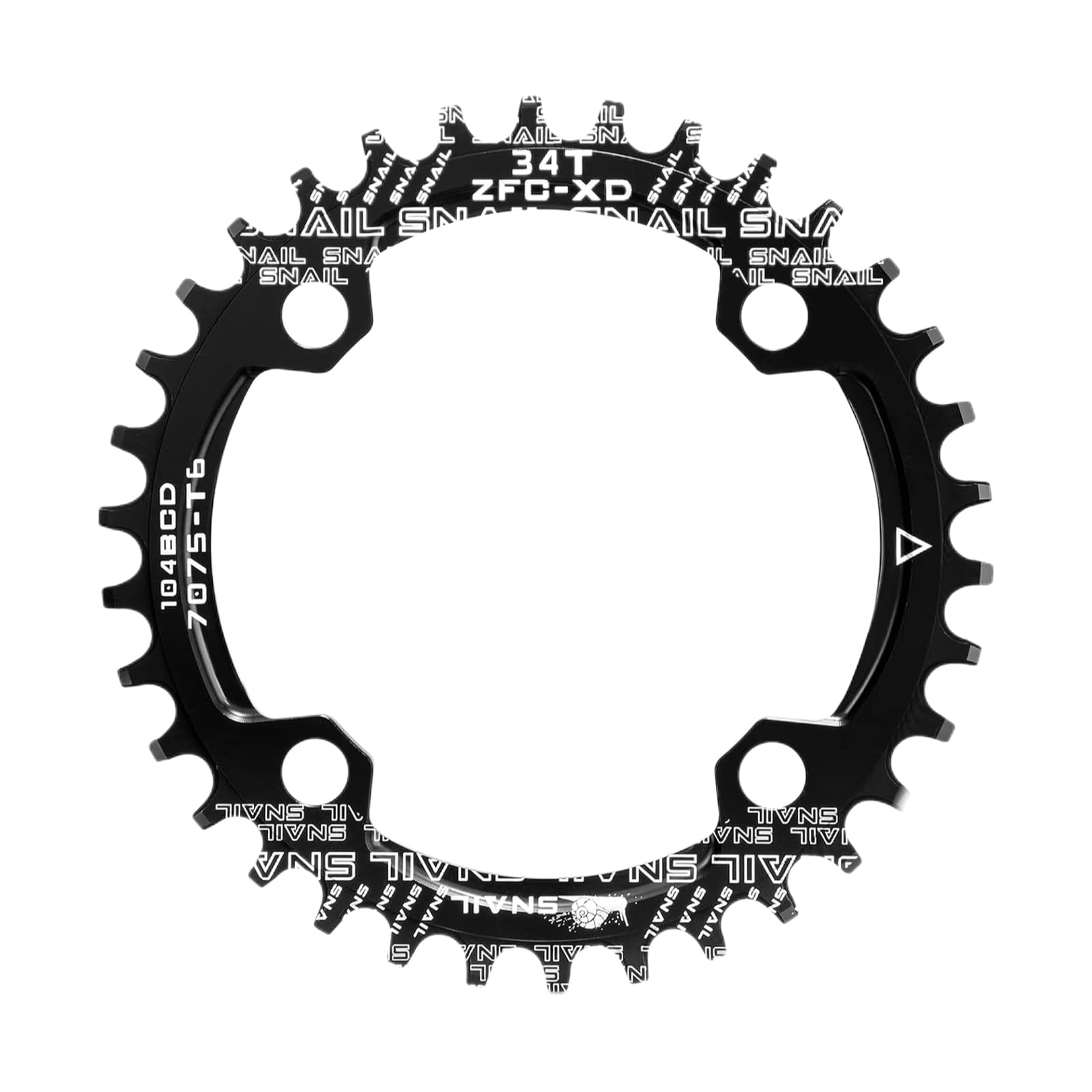 Corona Disco Bici, Corona Rotonda MTB, Corona MTB 104BCD, 34 Denti, per Bici da Strada, Mountain Bike, MTB e e-Bike. (Nero)