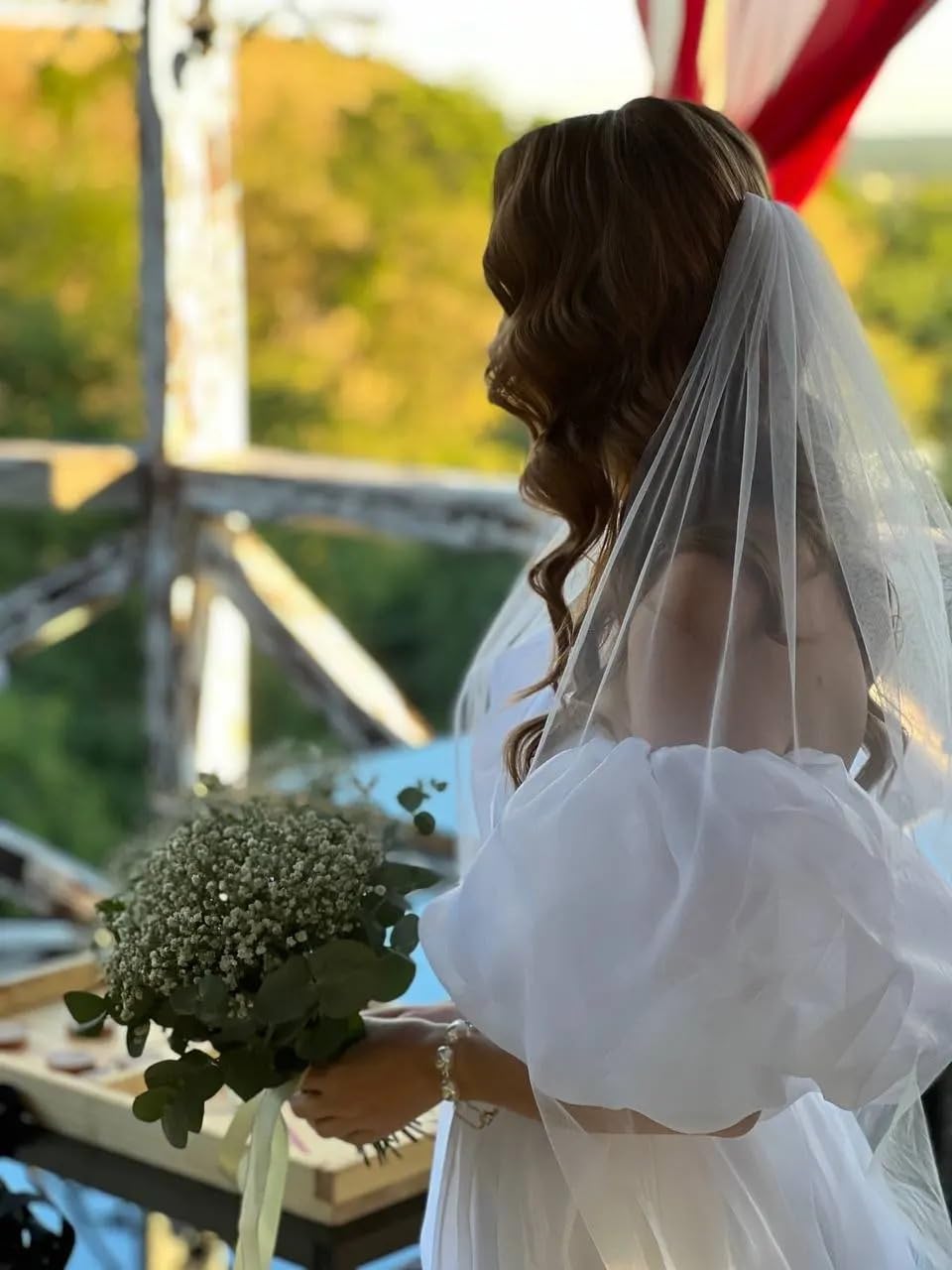 Velo Sposa Veli da sposa lunghi in tulle uno strato con velo a pettine for accessori