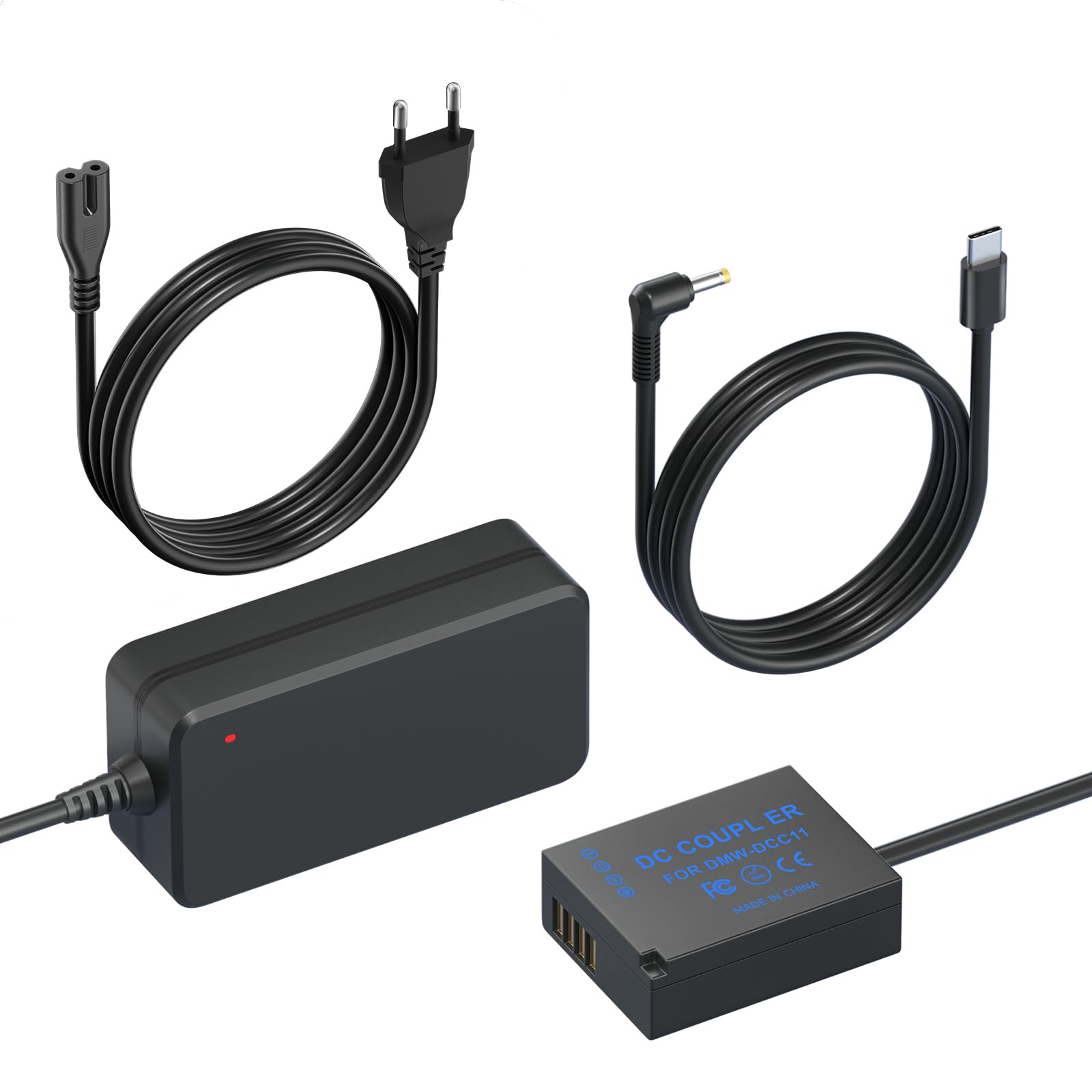 Kit de batería simulada BLG10 adaptador de corriente CA para Panasonic Lumix GX85 y GF6 8