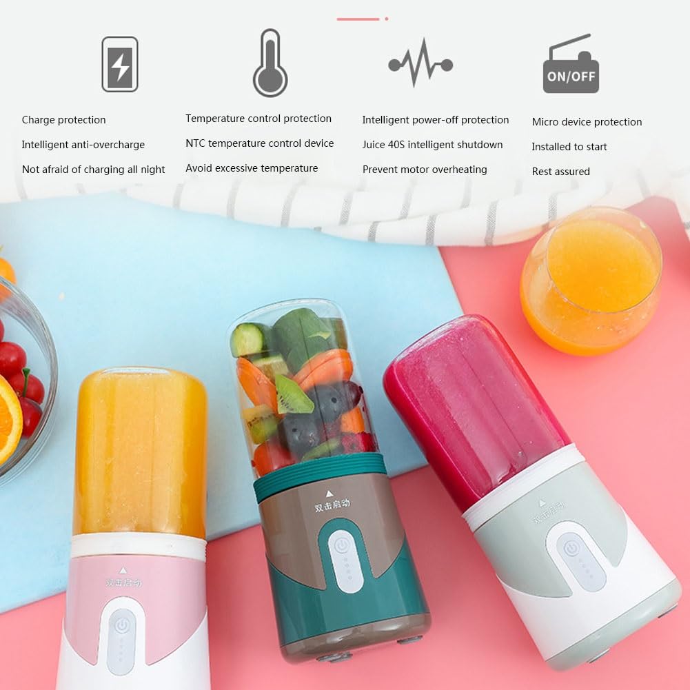Portatile Frullatore Elettrico Per Frutta Frullatore Personale Per Frullati A Casa Frullatore USB Per Succhi, Frullati E Smoothie Frullato Al Latte Bevande Di Frutta E Verdura 20000 RPM Tritan 400 Ml