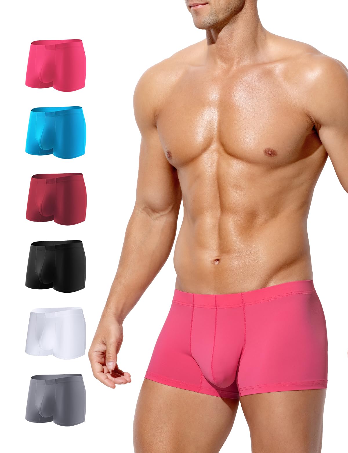 Arjen Kroos Boxershorts Herren Eng 6er Pack Eisseide Unterhosen Männer Ohne Kratzenden Zettel Retroshorts Boxer Unterwäsche