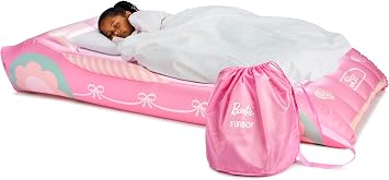 FUNBOY Barbie Kids Twin Inflatable Travel Bed & Air Mattress