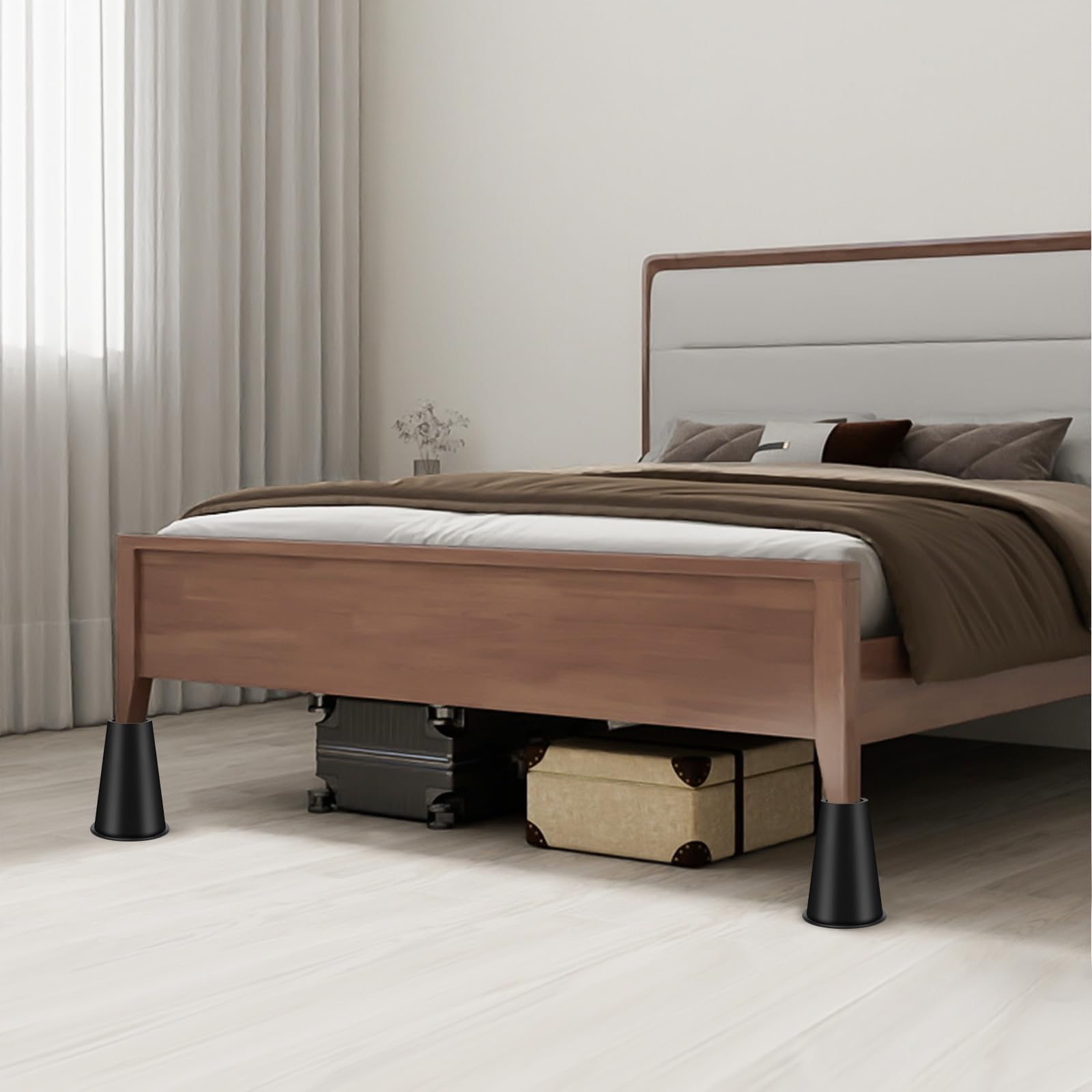 Confezione da 4 rialzi rotondi per letto, 20,3 cm, alzate per letto/letto/sollevatori per mobili, alzate per tavolo, per riporre sotto il letto, resistenti, per la regolazione dell'altezza dei mobili