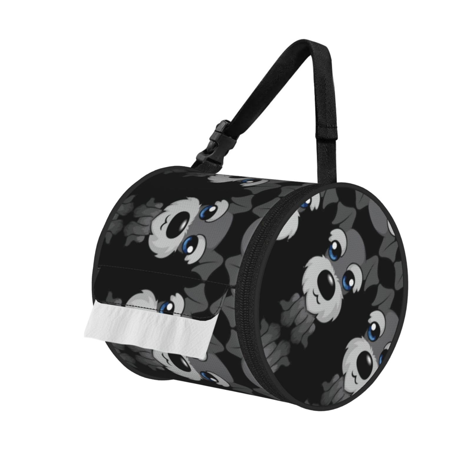 adorable schnauzer Printed Toilet Paper Holder Bag, Adjustable Strap Roll Paper Organizer for Car Kitchen Outdoor