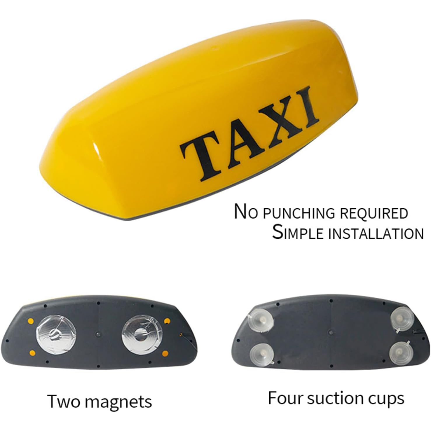 COYEUX Insegna Taxi Magnetica a LED 12V, insegna illuminata Cabina Taxi Impermeabile, con Base Magnetica, lampadine per Taxi per Tutti i Veicoli