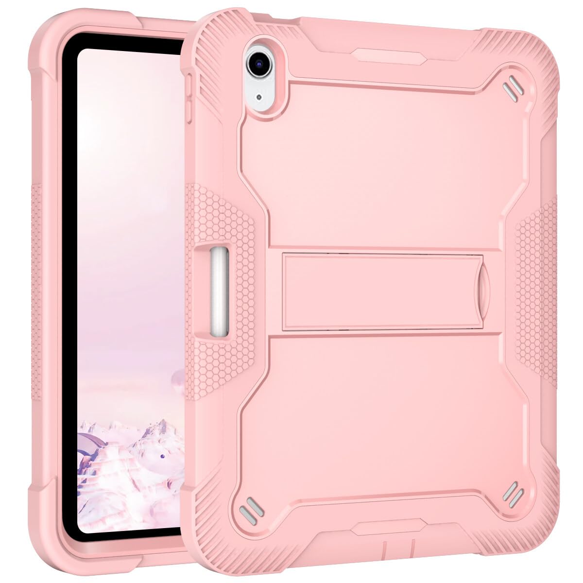 Coque iPad Air 5 et Pro 11 rose doré rigide antichoc - 7