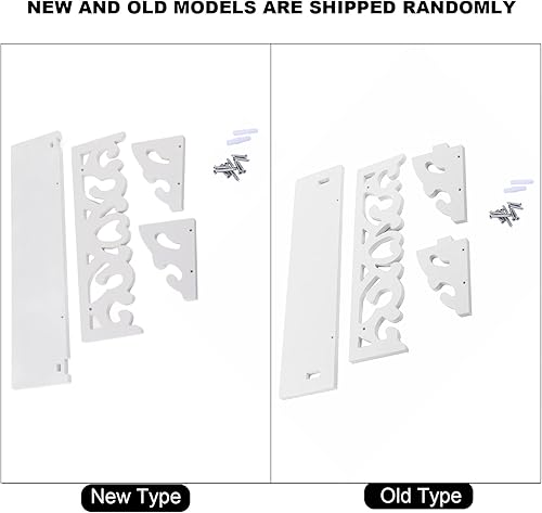 Miniatura 6 de Yosoo estantes flotantes de madera para pared decorativos con diseño de filigrana, color blanco, diseño calado, Madera, Blanco, S