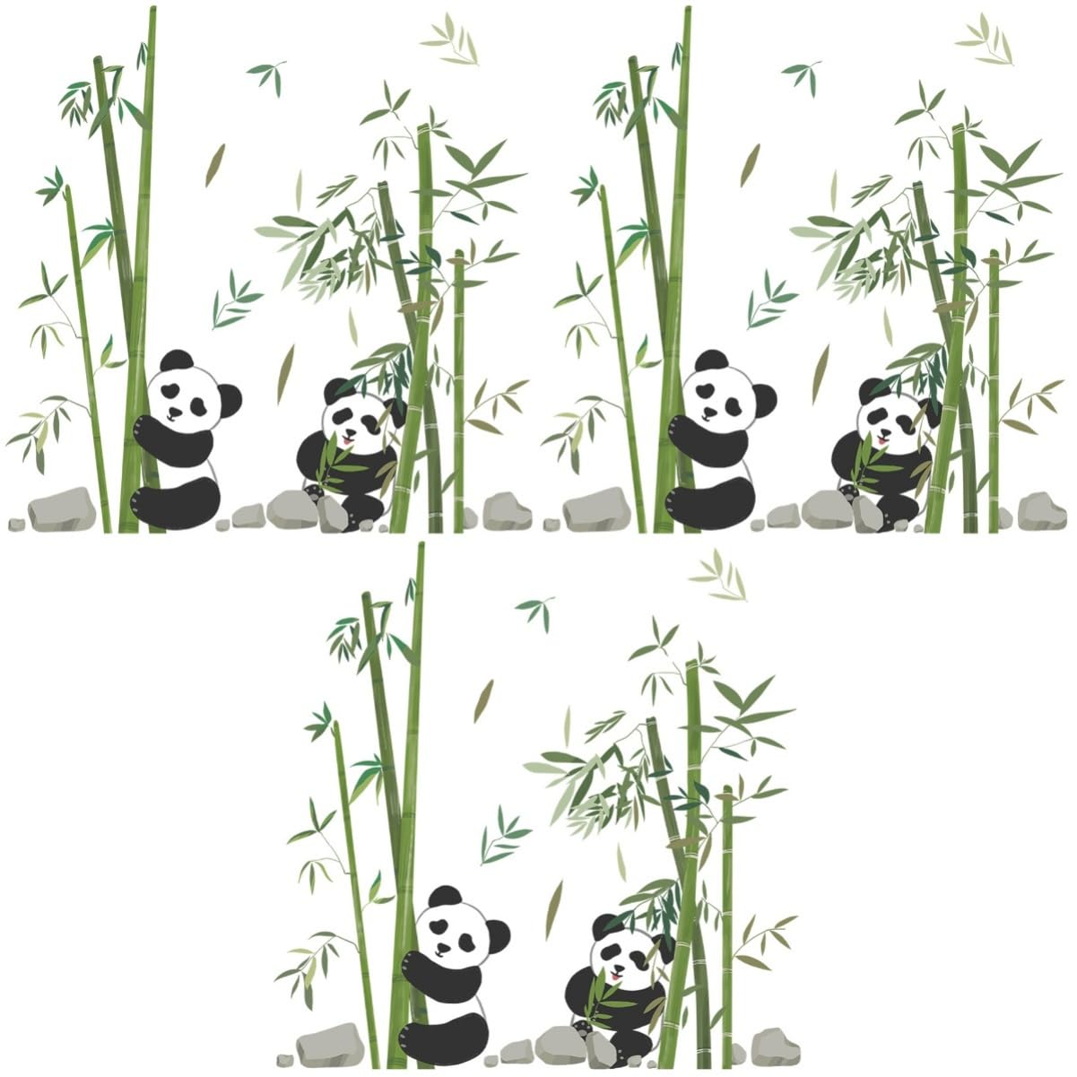 Amosfun 3 Pz Adesivi Murali Panda Arredamento Per La Casa Decalcomanie Per Stanza Dei Bambini Decalcomanie Floreali Per Armadietto Da Muro Di Animali Adesivo Sfondo Muro Pvc