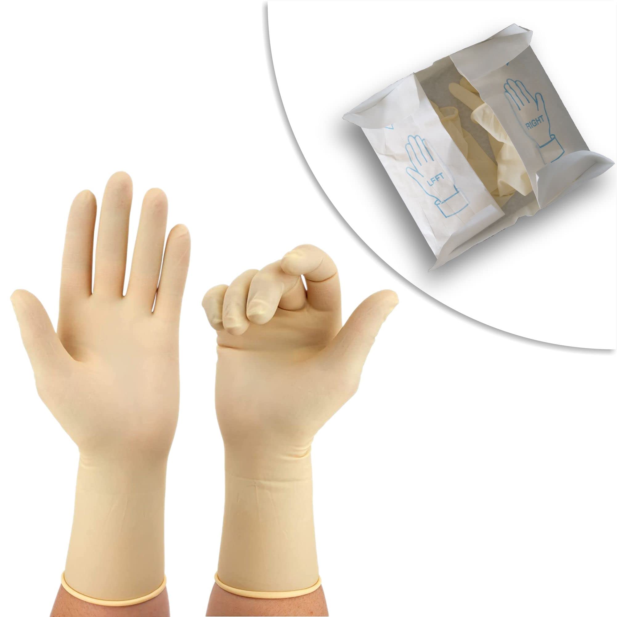 OTICA Pre Powdered Surgical Gloves Sterile Latex Gloves EO Quality, CE,ISO Approved (6, 10) (B0B7JVTLGB) Amazon Price History, Amazon Price Tracker