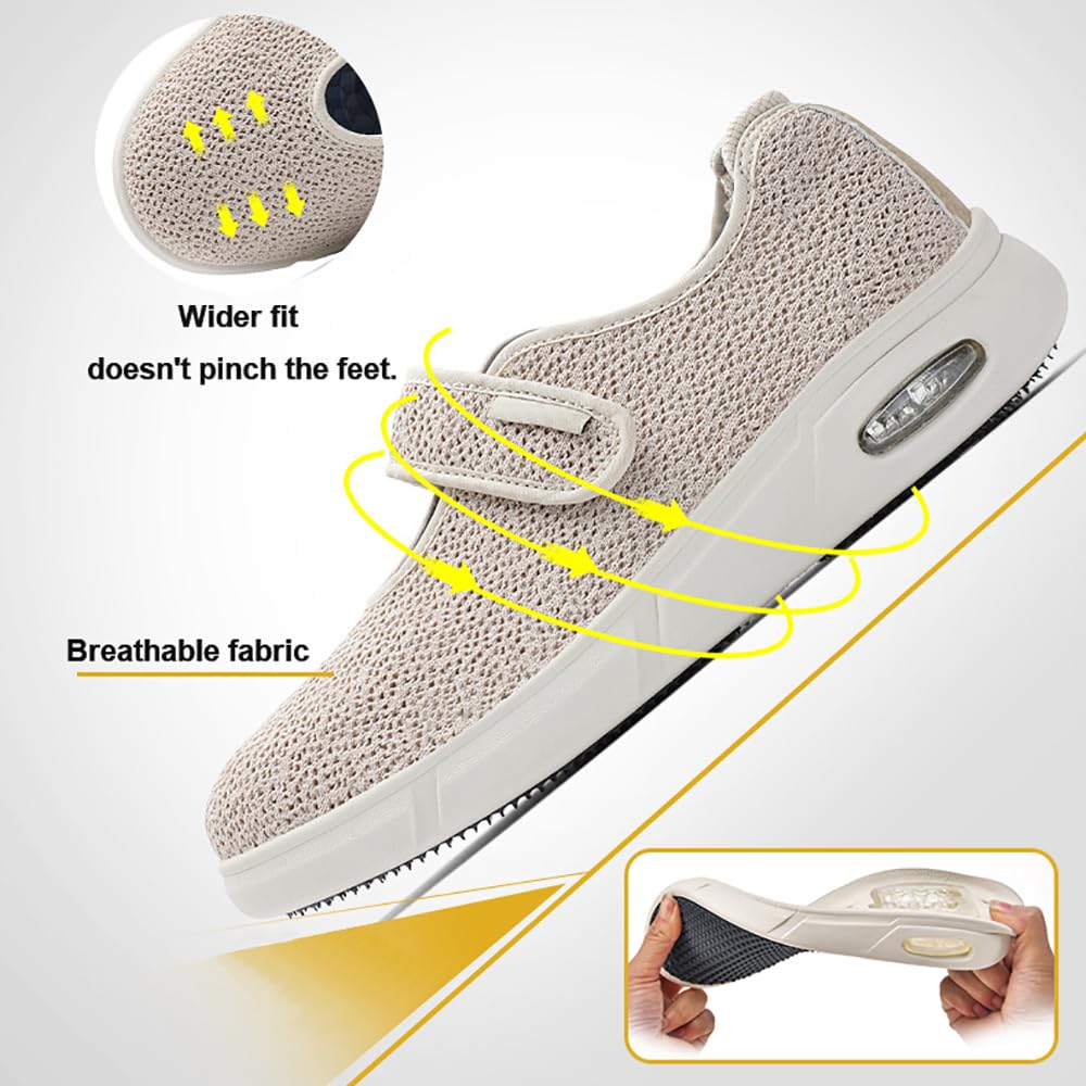Diabetiker Schuhe Herren Damen Walkingschuhe Extra Weit Orthopädische Schuhe Sommer Gesundheitsschuhe Verbandschuh Sandalen Sneakers Mit Klettverschluss Schuhe Mit Memory Foam