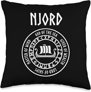 Njord Viking God of the Sea Norse Mythology Throw Pillow