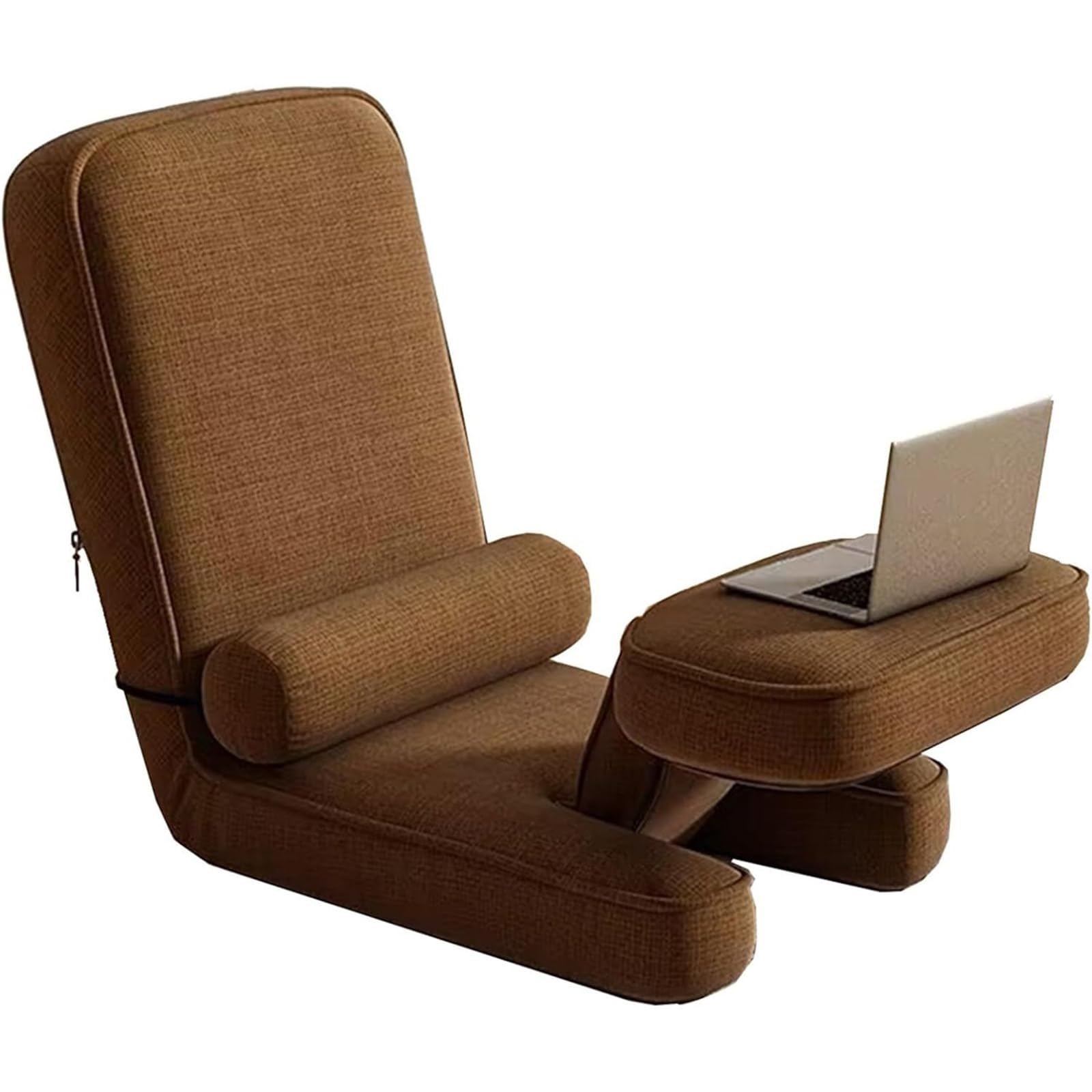 SkłAdane KrzesłO PodłOgowe,Regulowana RozkłAdana Sofa Z Podparciem PlecóW,15 KąTóW Nachylenia,Tatami Do Medytacji,Wielofunkcyjne,Idealne UżYtku WewnąTrz I Na ZewnąTrz,Do Czytania, Grania Pracy(Coffee)