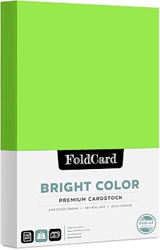 Neon Green Bright Color Cardstock Paper Great for Arts & Crafts, Scrapbooking, Flyers, Posters | Medium Weight Card Stock 65lb 176gsm Cover Card Stock | 11 x 17 | 50 Sheets