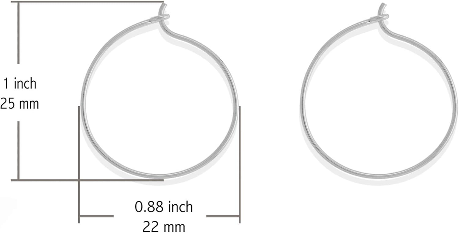Boma Jewelry Sterling Silver Wire Hoop Earrings (4/5 Inch Hoop)