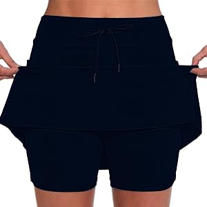 Athletic Skorts for Women Tummy Control Plus Size High Waisted Golf Skorts Stretch Workout Tennis Skirt with Pocket