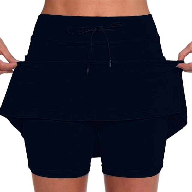 Athletic Skorts for Women Tummy Control Plus Size High Waisted Golf Skorts Stretch Workout Tennis Skirt with Pocket