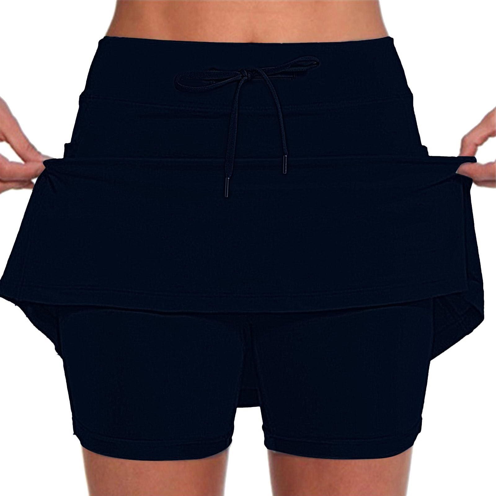 Athletic Skorts for Women Tummy Control Plus Size High Waisted Golf Skorts Stretch Workout Tennis Skirt with Pocket