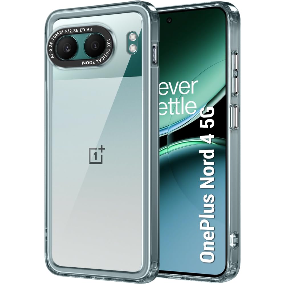TheGiftKart Hybrid ShockProof Back Cover Case for OnePlus Nord 4 5G | Stylish Camera Border | Electroplated Buttons | Crystal Clear Hard Back Cover for OnePlus Nord 4 5G (TPU & PC, Transparent Bumper) (B0D9TFNR7W) Amazon Price History, Amazon Price Tracker