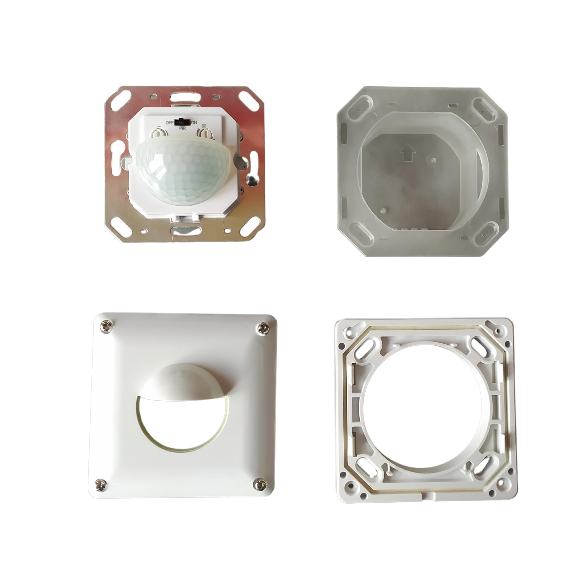 Interrupteur Detecteur de Mouvement 2 et 3 Fils Plage 190 Degrees Installation Mural Encastré 250 W Fonctionne avec LED 5W - 65W Resistance IP65