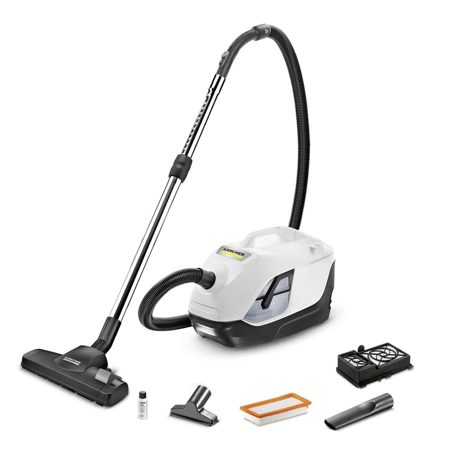 Karcher Staubsauger mit Wasserfilter DS 6, besonders für Allergiker geeignet, HEPA 12-Filter, automatische Kabelaufwicklung und Zubehöraufbewahrung, weiß, Weiss