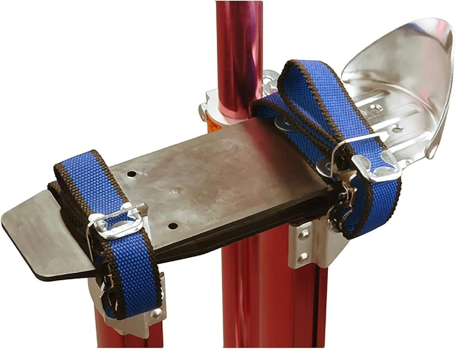 18"-30" Adjustable Red Drywall Stilts, Lightweight Aluminum Alloy, Anti-Slip Heel Bracket for Painting, Taping, and Decorating