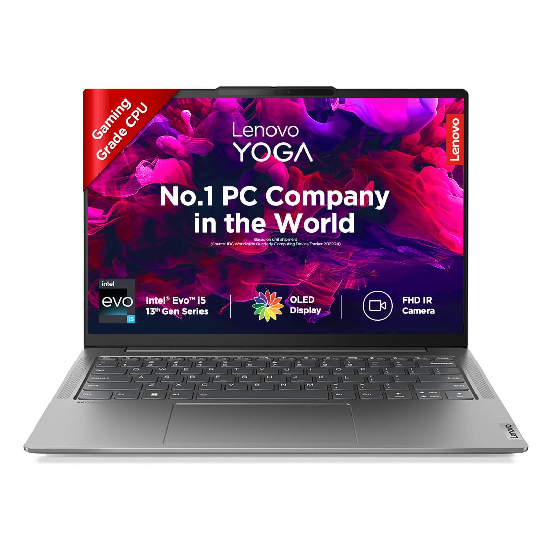 Lenovo Yoga Slim 6 13th Gen Intel Evo Core i5 13500H 14"(35.5cm) WUXGA-OLED 400Nits Laptop (16GB/512GB SSD/Windows 11/MS Office 2021/Backlit KB/Alexa/3 Month Game Pass/Storm Grey/1.3Kg), 83E00004IN (B0CGM2NV3F) Amazon Price History, Amazon Price Tracker