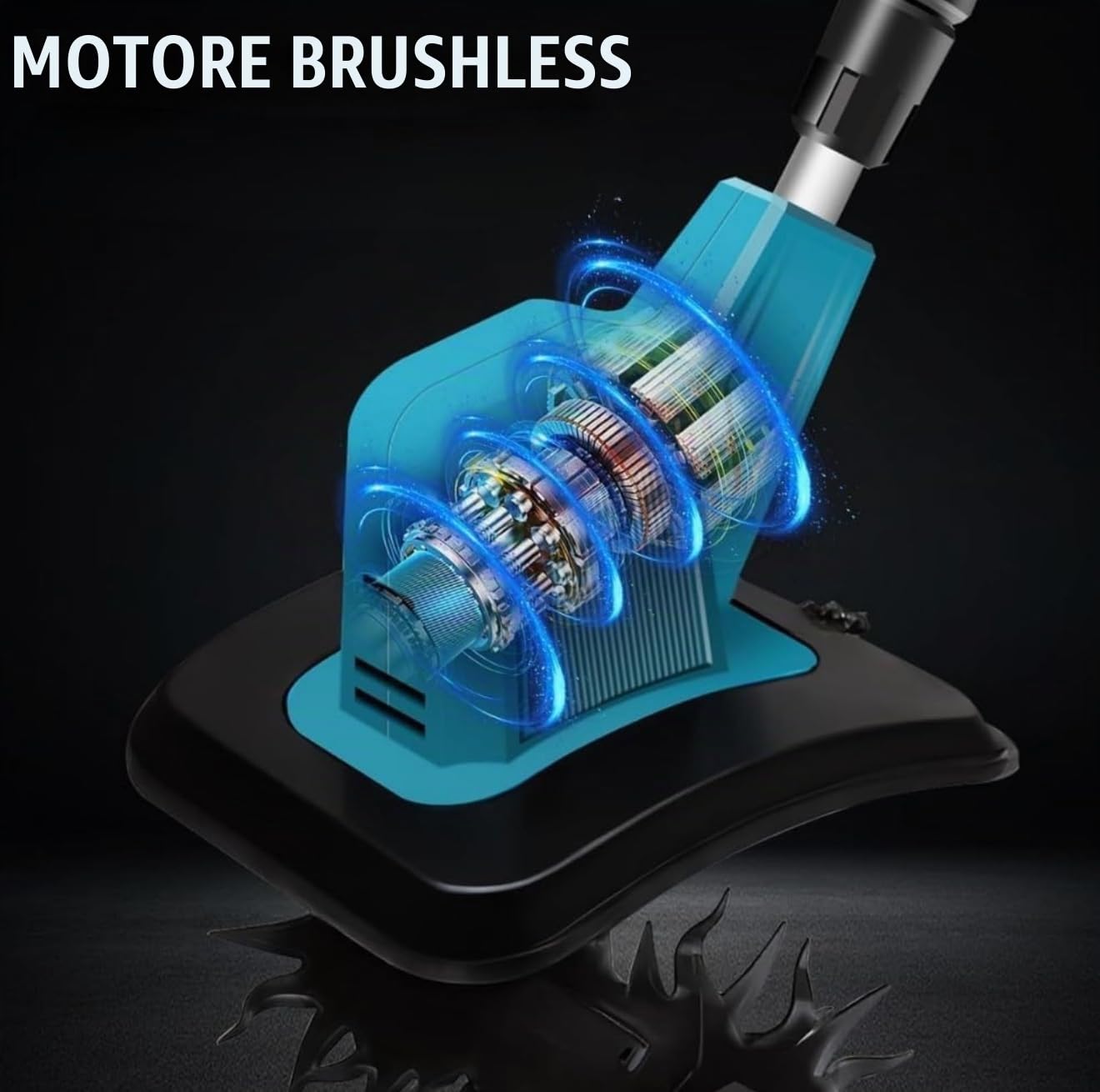 Motozappa a batteria Motozappa elettrica con motore brushless regolabile in altezza, larghezza di lavoro 20 cm Professionale