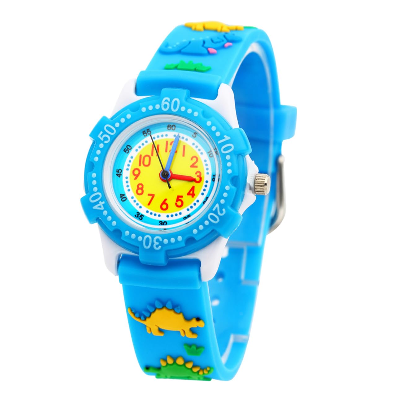 2piezas Reloj De para Niño Niña Reloj De Pulsera De Silicona Diseño Creativo y Divertido para Estudiantes Azul