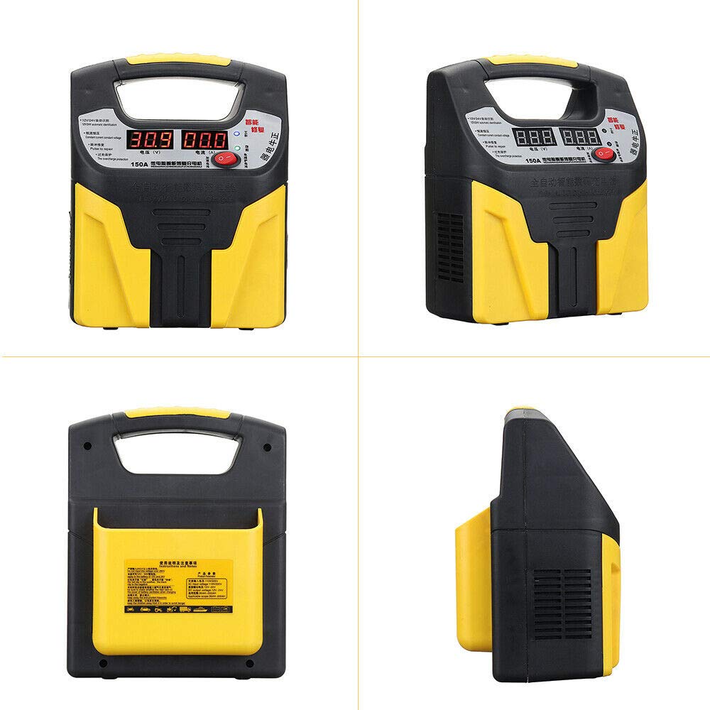 Caricabatterie per Auto Baceyong, Caricabatterie per Auto 360W 15A 12V-24V e Manutentore con Display LCD per la Ricarica, la Manutenzione e la Riparazione di Vari Veicoli