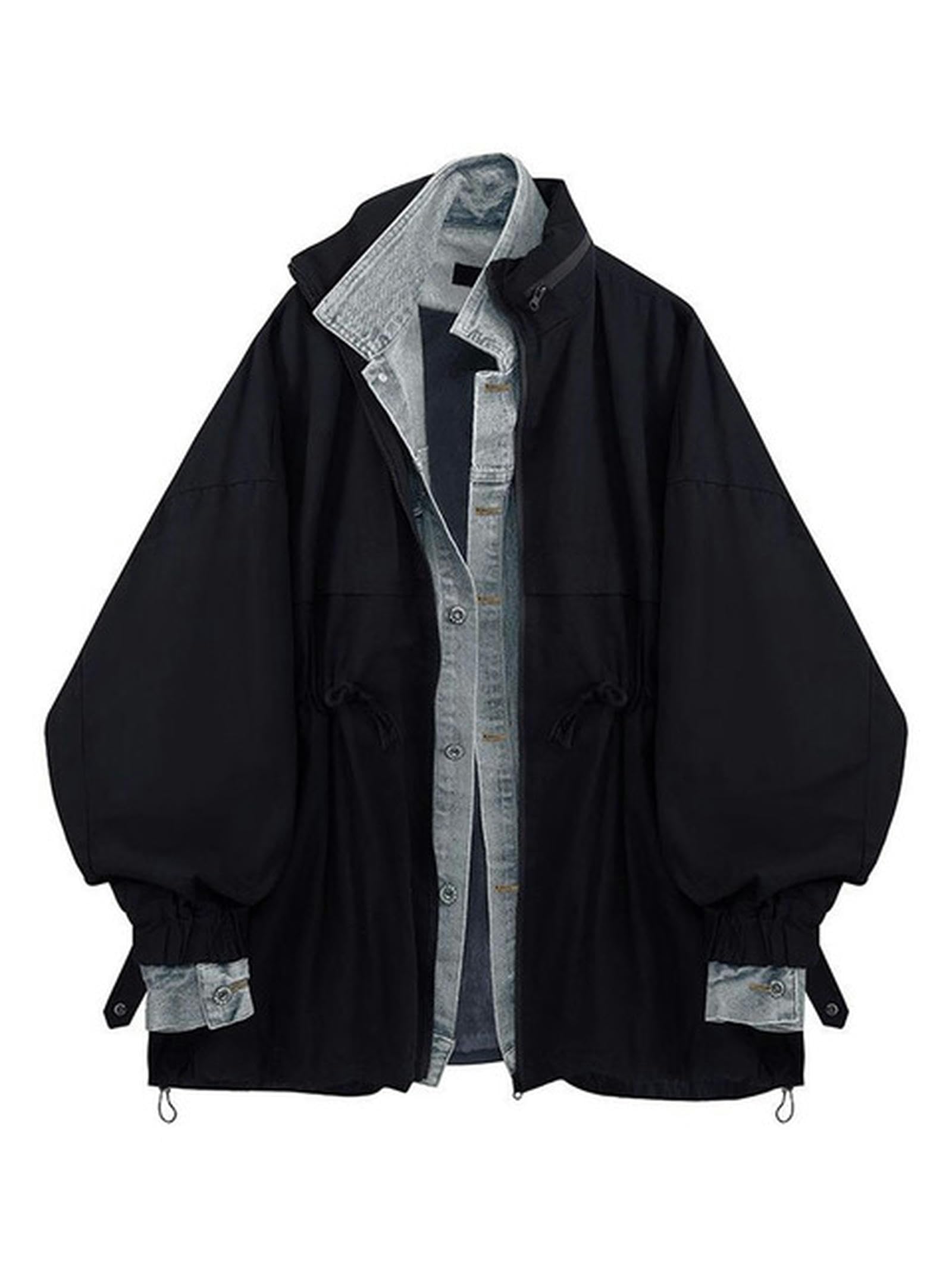 Ensemble Pantalon Deux pièces Unisexe, Streetwear, Ample, Faux Manteau Deux pièces, Veste + Beau Pantalon Cargo, Veste-XL, Automne Hiver