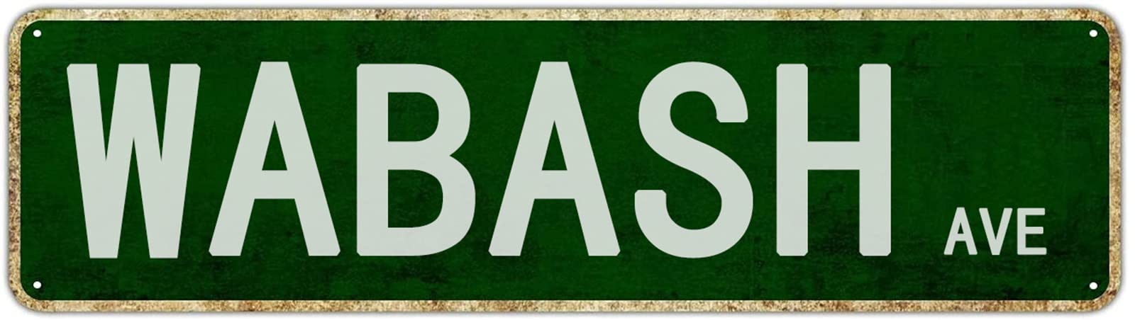 Wabash Ave Retro Tin Signs Plaque Aluminum Metal Sign Quotes Home Kitchen Garden Wall Funny Pub Club Porch Decoration 4x16 Inch