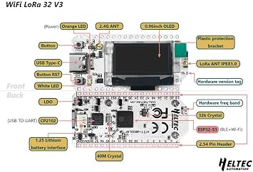 Heltec V3 ESP32 S3 SX1262 LoRa Meshtastic Node WiFi Bluetooth Mesh Radio