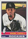 2025 TOPPS HERITAGE #230 ANGEL CHIVILLI RC COLORADO ROCKIES BASEBALL OFFICIAL TRADING CARD OF MLB