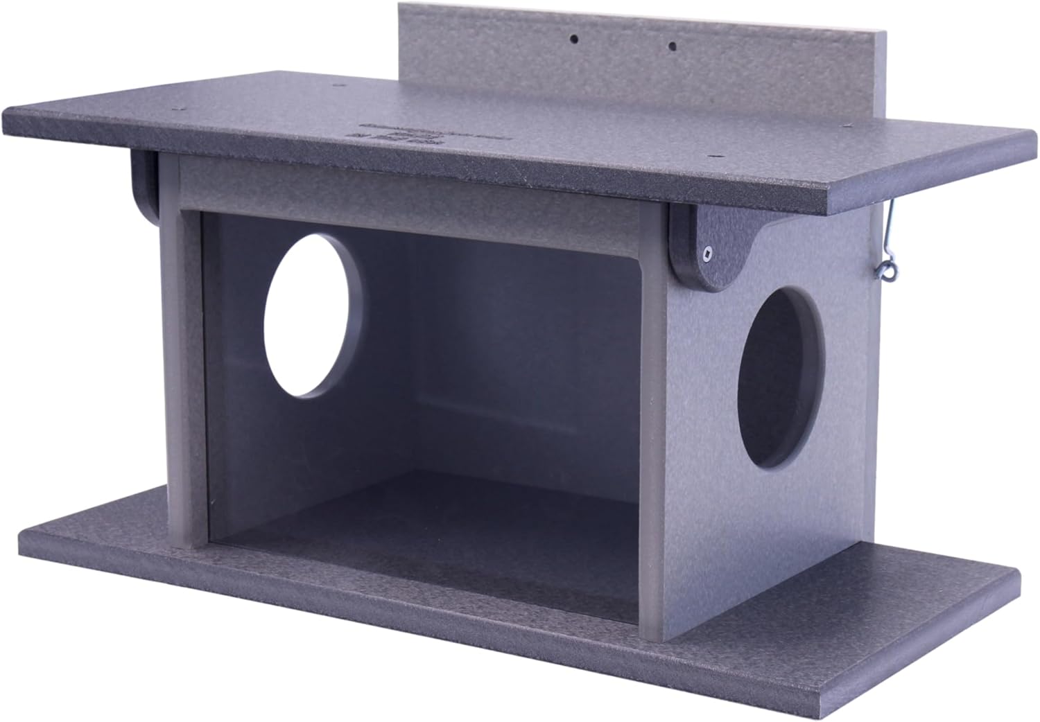 AmishToyBox.com Squirrel Feeder - Feed Squirrels Corn, Peanuts, and Nuts - Easy-Fill Design (Gray/Light Gray)
