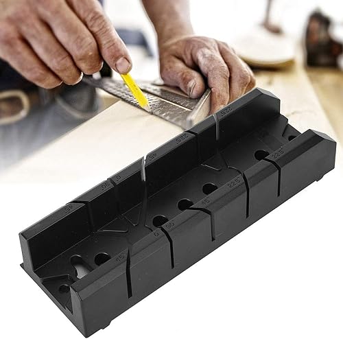 Miniatura 4 de Joyzan Caja de sierra ingletadora, fijación de carpintería Armario de inglete 0 22.5 45 90 grados de yeso de madera oblicuo guía de corte oblicuo