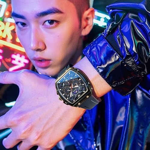 Miniatura 9 de OLEVS Mens Watches Stylish Chronograph Waterproof Luminous Silicon Strap Multifunction Watches for Men Business White Men Wrist Watch