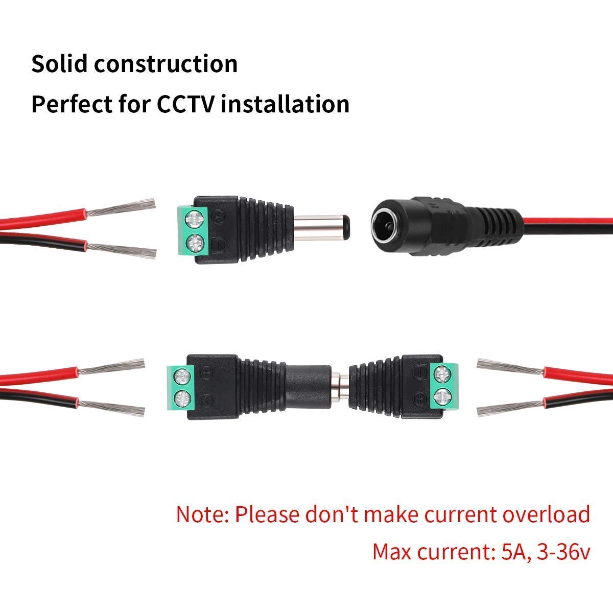 dc contra stekker-connector 5.5mm x 2.1 - Ben's electronics