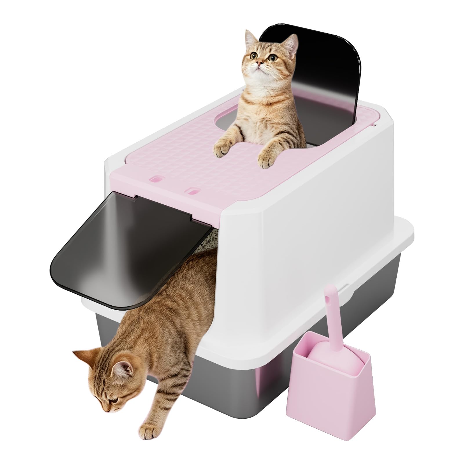 RIZZARI Stainless Enclosed Litter Box
